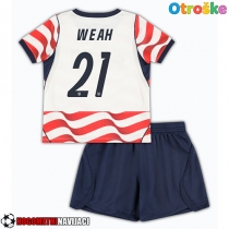 Otroške Nogometnih dresov Združene države Timothy Weah #21 Domači SP 2026 Kratki rokavi (+ hlače)